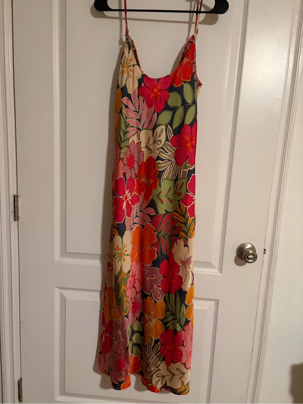 Vici Pink & Orange Floral Slip Midi Dress